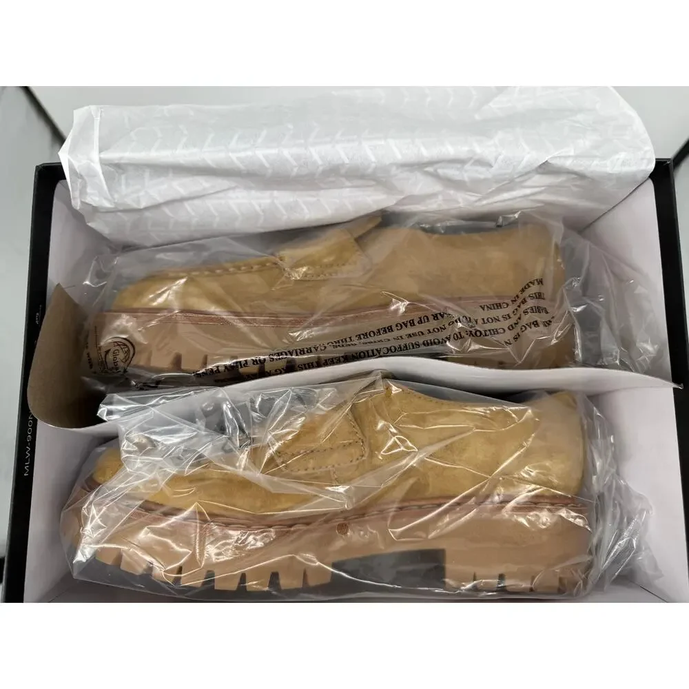 Marc Fisher LTD Norton Suede Leather Lug Sole Penny Loafers Size 10M NIB